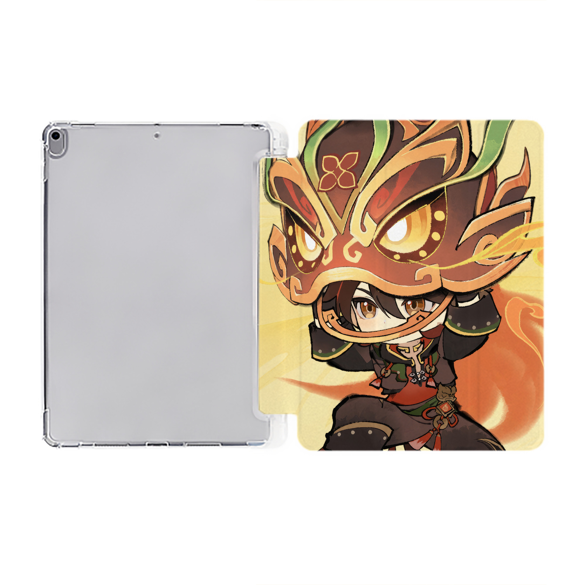 げんし神 genshin IPad ケース ペン収納付き 三つ折りスタンド PUレザー×シリコン 対応機種9.5/10.5/10.9インチ